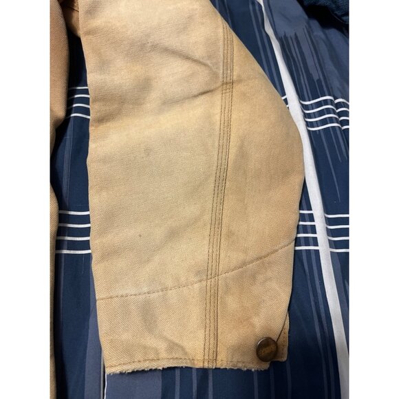VTG Carhartt Barn Chore Tan Jacket Blanket Lined Work Coat HD Canvas Mens - Picture 13 of 16